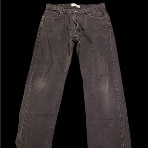 Levi's 505 Men's Jeans Regular Fit Faded Black Denim Size 38x32